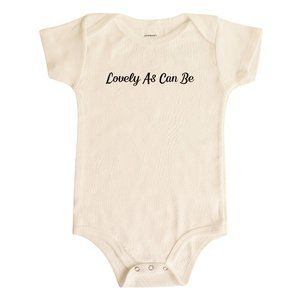Lovely As Can Be Short Sleeve Organic Cotton Baby Bodysuit - Natural